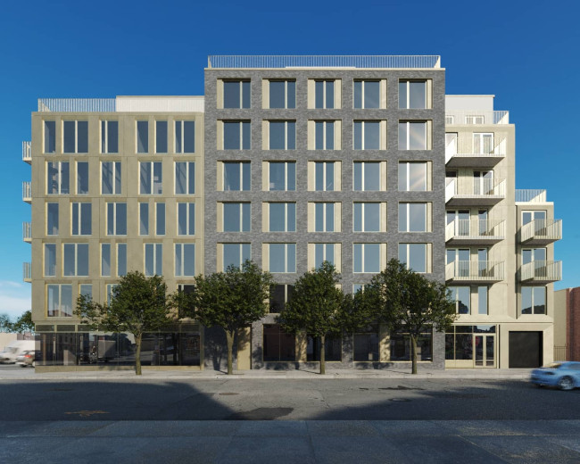 a rendering of the seven-story building at 88-36 139th Street.